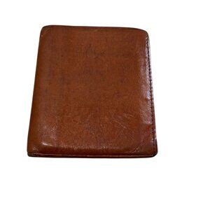 Vintage St Thomas Genuine Leather Cowhide Wallet Men's Bifold Cognac Tan Brown
